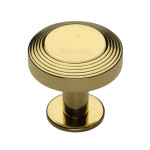 M Marcus Heritage Brass Ridge Design Cabinet Knob with Rose 32mm 